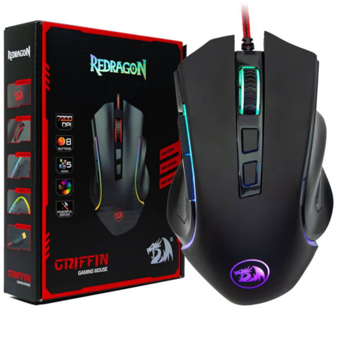 Mouse Gamer Redragon M607 Rgb 7200 Dpi